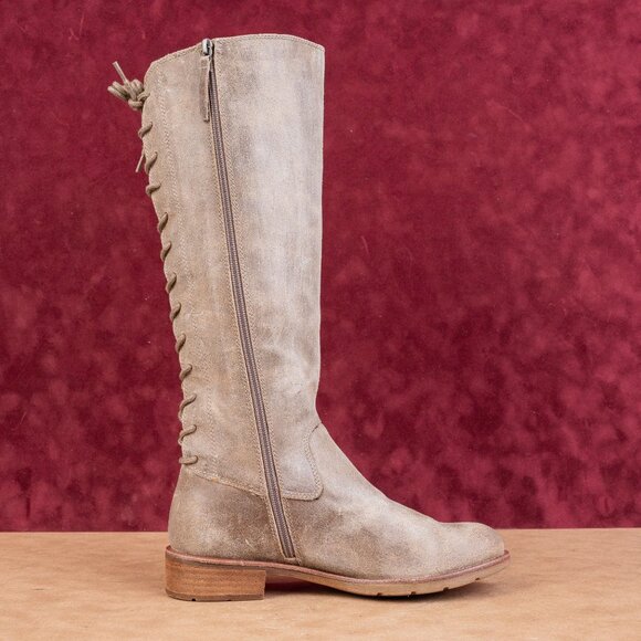 Sofft Women Sharnell Distressed Grey Suede Lace-up Western Zip Knee Boots sz 8.5 - Picture 10 of 10